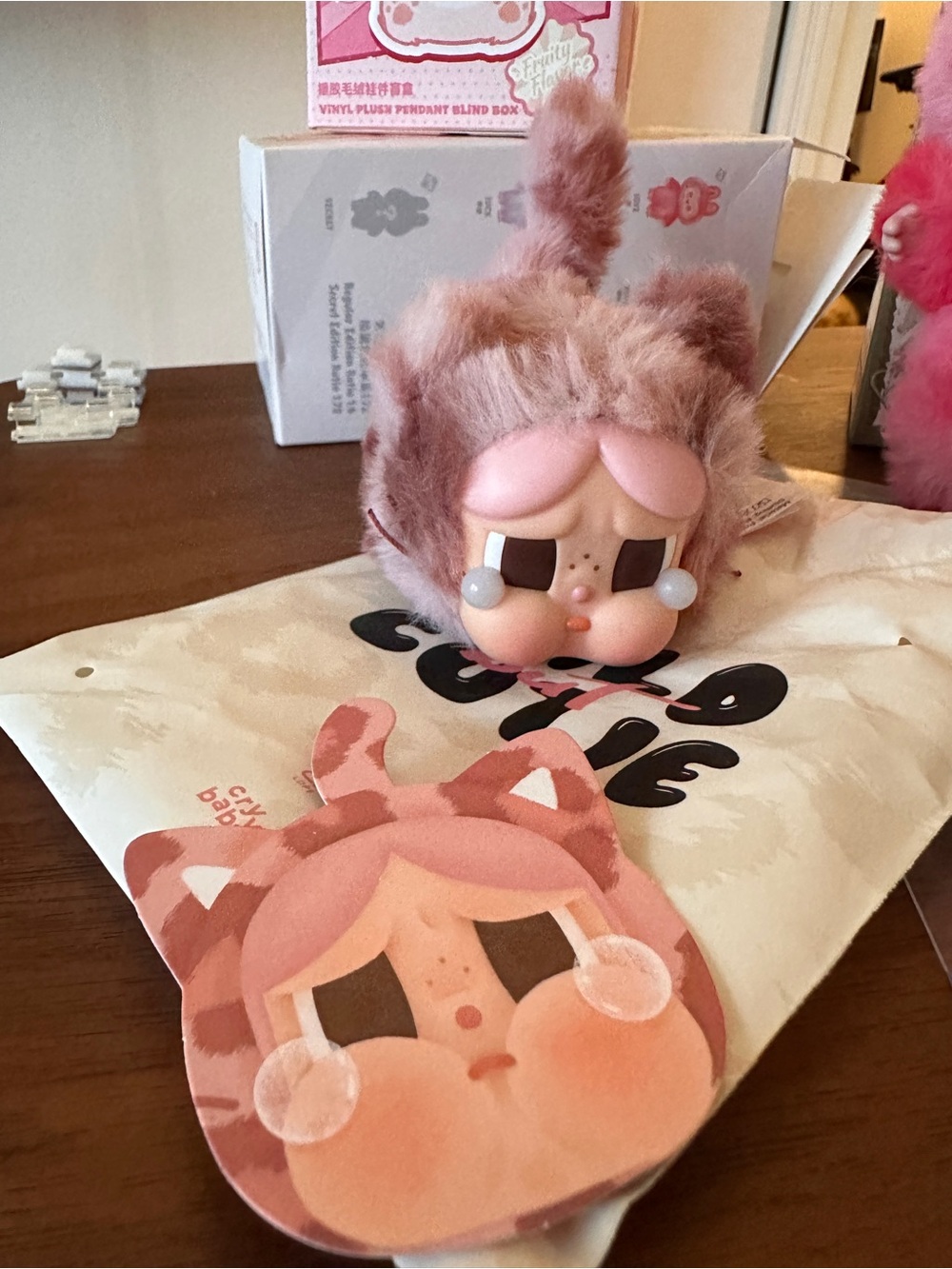 POP MART CRYBABY Series - Plush Pink Tearful Character Openbox